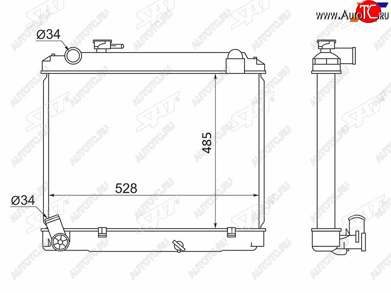 11 349 р. Радиатор SAT Toyota Town Ace 3 (1996-2008)  с доставкой в г. Краснодар