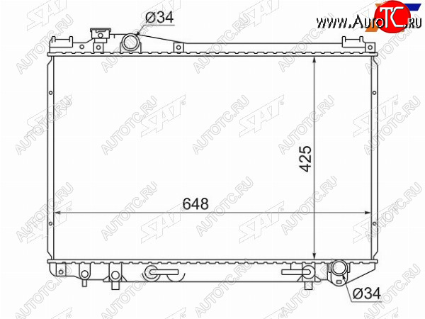 6 849 р. Радиатор SAT  Toyota Crown ( S130,  S140,  S150) (1991-2001) седан 2-ой рестайлинг, седан дорестайлинг, универсал 2-ой рестайлинг, седан рестайлинг, седан дорестайлинг, седан рестайлинг  с доставкой в г. Краснодар