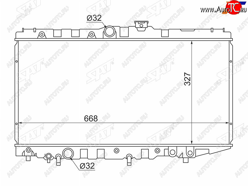 5 699 р. Радиатор SAT  Toyota Corona  T190 (1992-1994) седан дорестайлинг (применимо для Toyota Corolla (E90) 87-92 Carina (T170) 88-92 Corolla Levin 87-91 Corona (T170) 87-)  с доставкой в г. Краснодар
