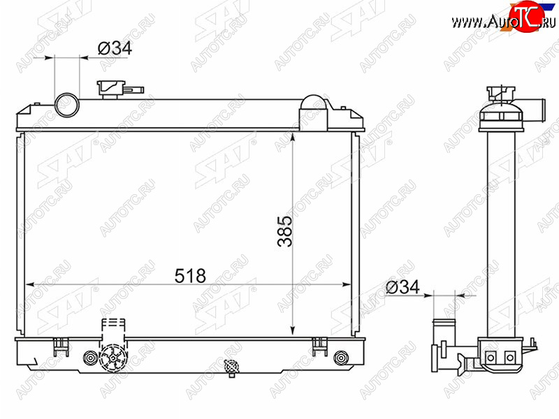 12 749 р. Радиатор SAT  Toyota Town Ace  3 (1996-2008) (применимо для Тoyota Dyna 95-99)  с доставкой в г. Краснодар