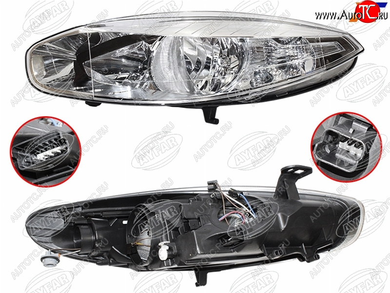 9 999 р. Фара левая (галоген, с электрокорректором) AYFAR  Renault Fluence (2010-2012) дорестайлинг  с доставкой в г. Краснодар