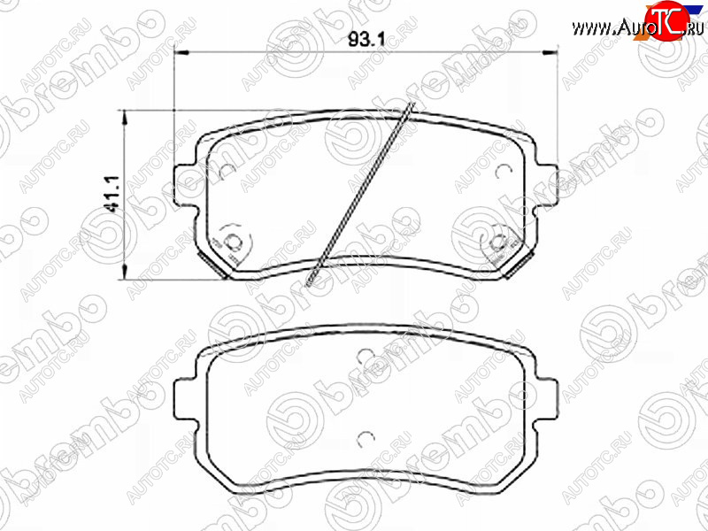 3 779 р. Колодки тормозные задние RH-LH SAT KIA Rio 2 JB дорестайлинг седан (2005-2009)  с доставкой в г. Краснодар