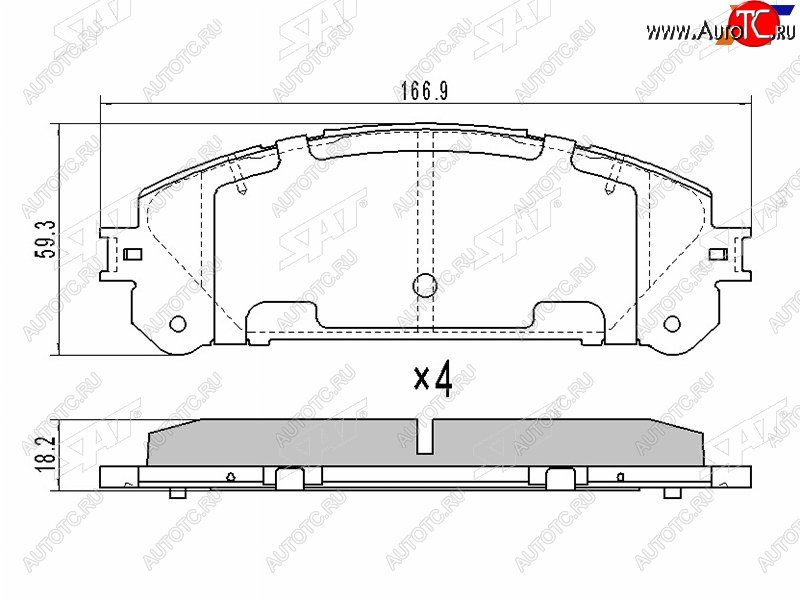 1 399 р. Колодки тормозные перед FL-FR SAT Lexus RX350 AL10 рестайлинг (2012-2015)  с доставкой в г. Краснодар