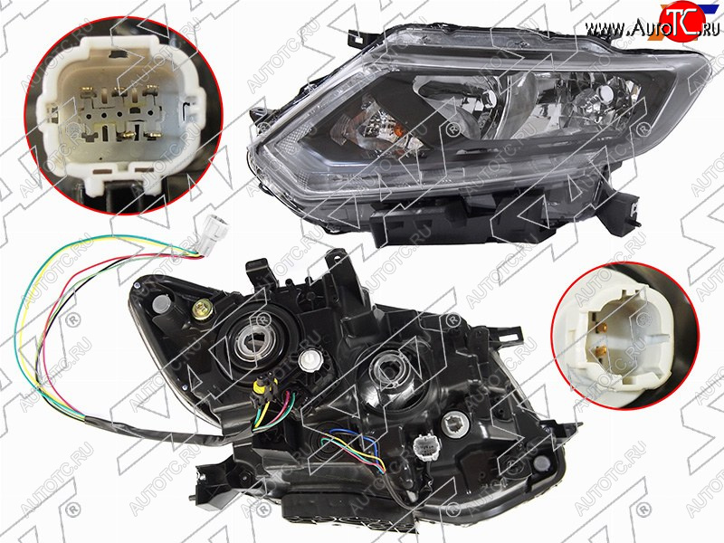 12 499 р. Фара левая (галоген, ДХО, с электрокорректором) SAT  Nissan X-trail  3 T32 (2013-2018) дорестайлинг  с доставкой в г. Краснодар