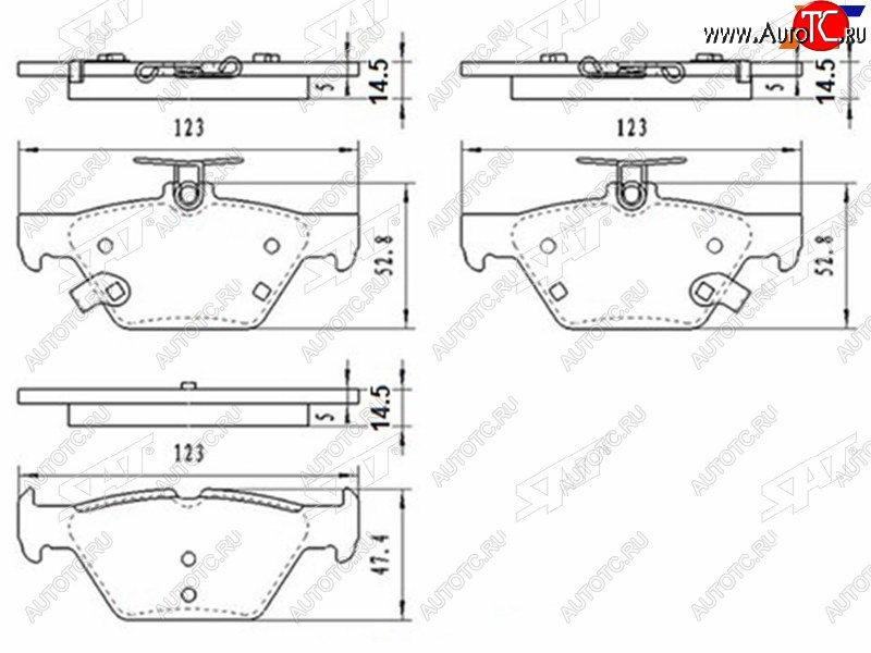 1 149 р. Колодки тормозные барабанные задние LH-RH SAT  Subaru Legacy  BN/B15 - Outback ( BS/B15,  BT)  с доставкой в г. Краснодар