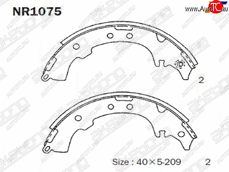 2 369 р. Колодки тормозные зад барабанные RR SAT Toyota Nadia XN10 дорестайлинг (1998-2001)  с доставкой в г. Краснодар