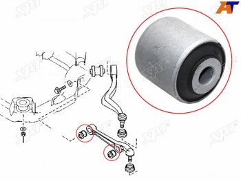 Сайлентблок рычага нижний прямого (ближ к шар) FR-FL SAT Mazda (Мазда) 6 ( GG,  GG, GY) (2002-2008) GG, GG, GY лифтбэк дорестайлинг, седан дорестайлинг, универсал дорестайлинг, лифтбэк рестайлинг, седан рестайлинг, универсал рестайлинг