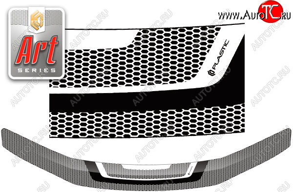 2 159 р. Дефлектор капота CA-Plastic  Lexus HS250h  F10 (2009-2013) дорестайлинг (серия ART белая)  с доставкой в г. Краснодар