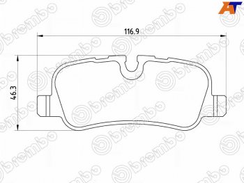 Колодки тормозные зад RH-LH SAT Land Rover (Ленд) Range Rover Sport (ранж) ( 1 L320,  2 L494) (2005-2017) 1 L320, 2 L494 дорестайлинг, рестайлинг, дорестайлинг