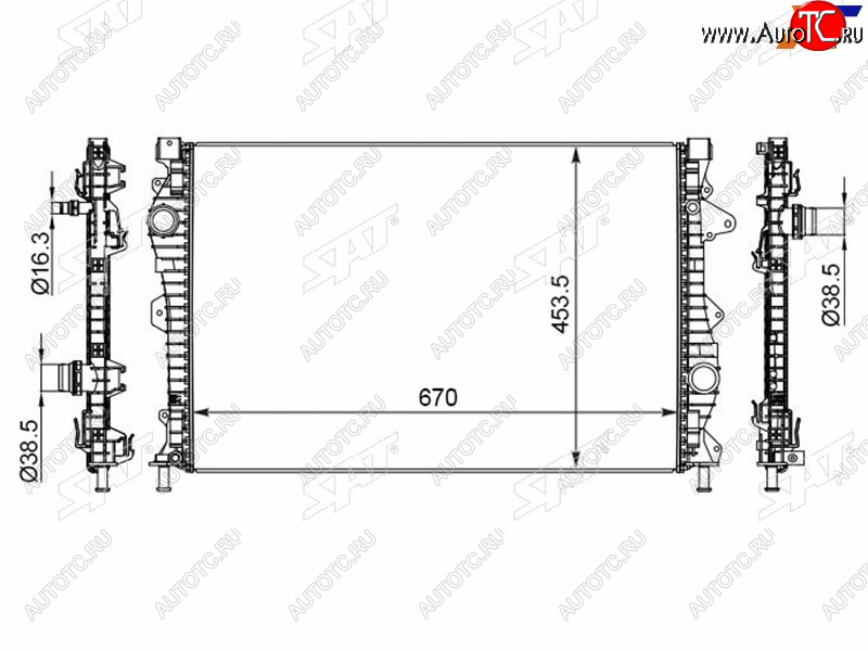 15 899 р. Радиатор охлаждающей жидкости SAT   Land Rover Discovery Sport  L550 - Range Rover Evoque  1 L538  с доставкой в г. Краснодар