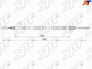 Трос ручного тормоза LH SAT Toyota (Тойота) Avensis (Авенсис)  T220 седан (1997-2001) T220 седан дорестайлинг ()