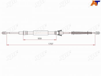 Трос ручного тормоза RH-LH SAT Skoda Rapid MK2 (2019-2025) ()