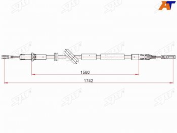 Трос ручного тормоза LH SAT Mercedes-Benz (Мерседес-Бенс) E-Class (е-класс)  W211 (2002-2009) W211 дорестайлинг седан, рестайлинг седан