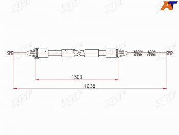 Трос ручного тормоза LH-RH SAT Peugeot 206 (хэтчбэк 5 дв.,  хэтчбэк 3 дв.,  универсал,  седан), Partner (M49/M59,  B9)