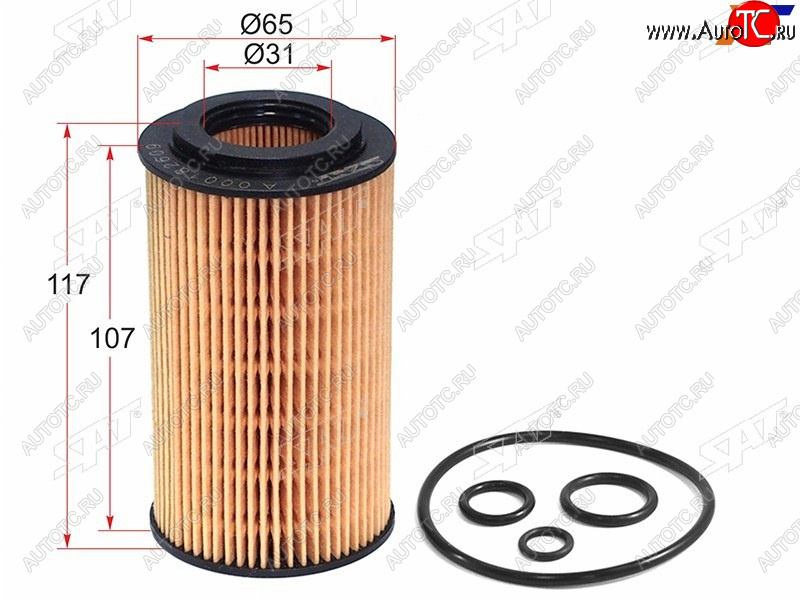 204 р. Фильтр масляный (картридж) SAT Mercedes-Benz C-Class W204 дорестайлинг седан (2007-2011)  с доставкой в г. Краснодар