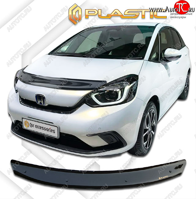 1 839 р. Дефлектор капота CA-Plastic  Honda Fit  4 GR (2019-2022) дорестайлинг (classic черный, без надписи)  с доставкой в г. Краснодар