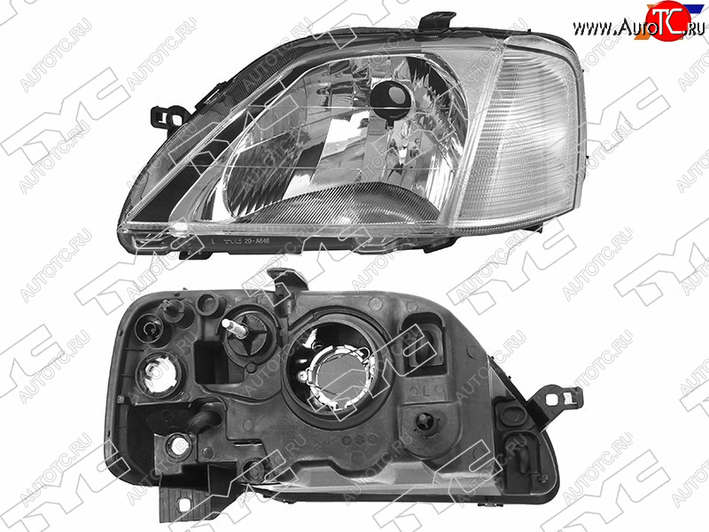 4 299 р. Фара левая (под корректор, хрусталь) TYC Renault Logan 1 дорестайлинг (2004-2010)  с доставкой в г. Краснодар