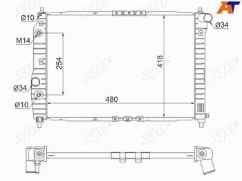 6 199 р. Радиатор SAT  Chevrolet Aveo ( T200,  T250) (2002-2011), Daewoo Kalos (2002-2008)  с доставкой в г. Краснодар. Увеличить фотографию 2