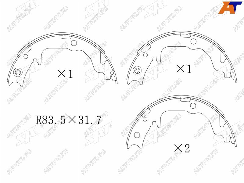 3 899 р. Колодки стояночного тормоза RR SAT  Mitsubishi ASX - Lancer  10  с доставкой в г. Краснодар