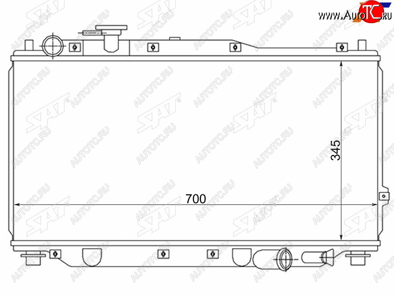 5 949 р. Радиатор охлаждающей жидкости SAT   KIA Sephia - Spectra  с доставкой в г. Краснодар