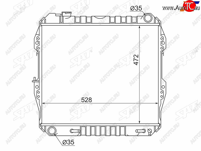 12 649 р. Радиатор SAT  Toyota 4Runner  N120,N130 - Hilux Surf  N120,N130  с доставкой в г. Краснодар