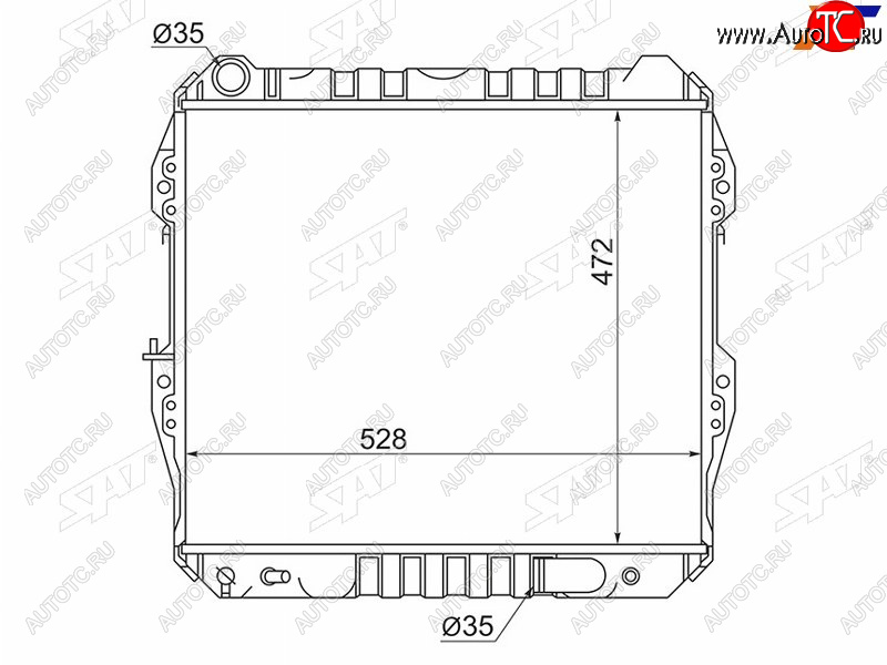 13 999 р. Радиатор SAT  Toyota 4Runner  N120,N130 - Hilux Surf  N120,N130  с доставкой в г. Краснодар