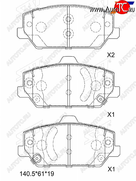 1 849 р. Колодки тормозные передние FR-FL SAT  Hyundai I30 FD универсал рестайлинг (2010-2012)  с доставкой в г. Краснодар