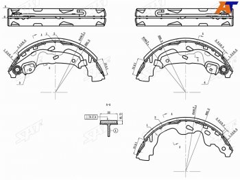 Колодки тормозные барабанные задние RH-LH SAT Toyota Yaris XP10 хэтчбэк 5 дв. (1999-2005)