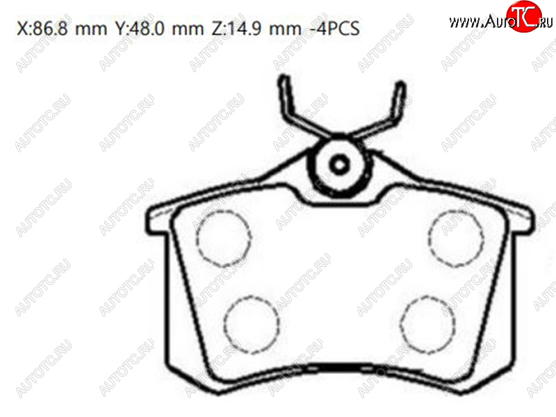 1 599 р. Колодки тормозные зад RH-LH SAT Skoda Octavia A5 рестайлинг универсал (2008-2013)  с доставкой в г. Краснодар