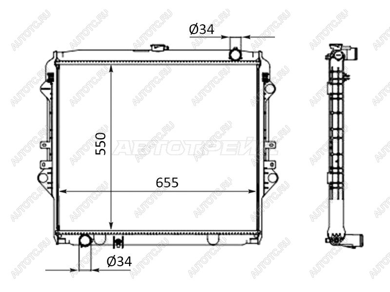 11 499 р. Радиатор SAT  Toyota Fortuner  AN160 - Hilux  AN120  с доставкой в г. Краснодар