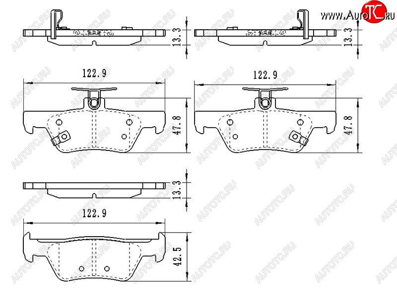 1 299 р. Колодки тормозные задние RH-LH SAT  Honda Fit ( 3 GP,GK,  4 GR) (2017-2022) 2-ой рестайлинг, дорестайлинг  с доставкой в г. Краснодар