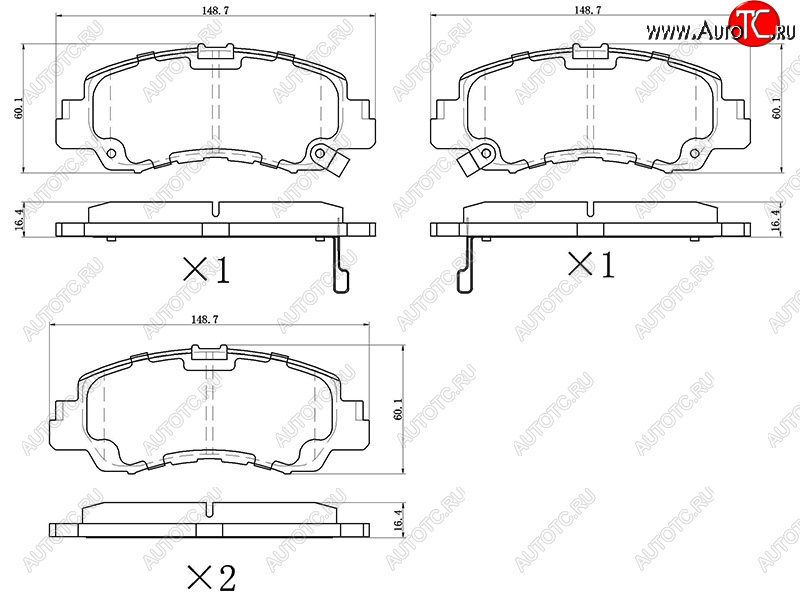 1 449 р. Колодки тормозные перед FR-FL SAT  Mitsubishi Eclipse Cross  GK (2017-2021) дорестайлинг  с доставкой в г. Краснодар