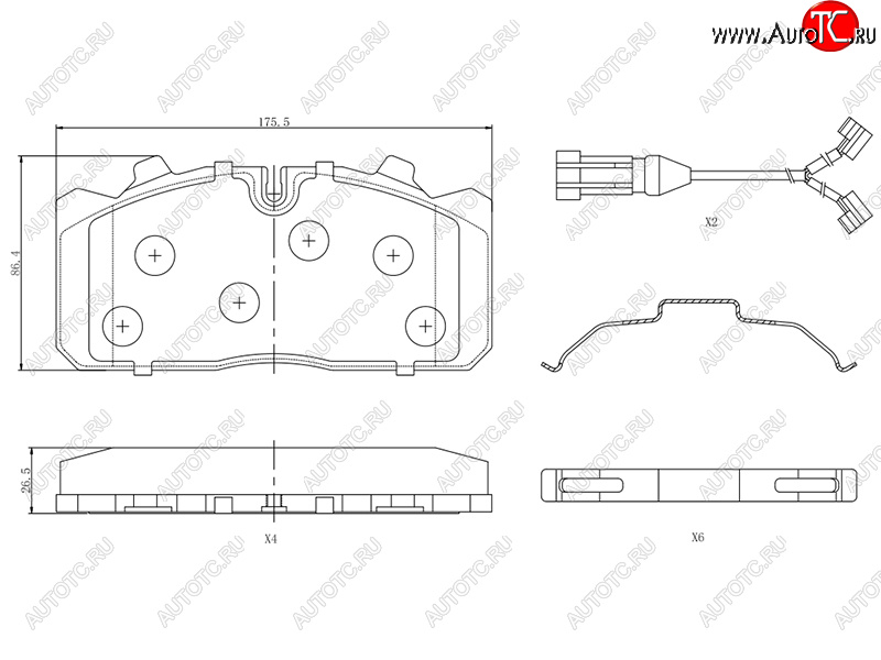 4 199 р. Колодки тормозные перед FL-FR SAT  ГАЗ ГАЗель Next ( A21,A22, С41, С42,  A21,A22, С41, С42, Фермер,  A60,A63, A64,  A62,А65,  A31,A32, C45, C46) - ГАЗель NEXT Citiline  А68 (система Wabco PA с датчиком)  с доставкой в г. Краснодар