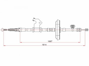 Трос ручного тормоза RH SAT Opel Astra J универсал рестайлинг (2012-2017)  (дисковые тормоза)