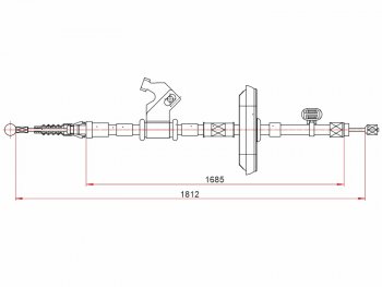 Трос ручного тормоза LH SAT Opel Astra J универсал рестайлинг (2012-2017)  (дисковые тормоза)