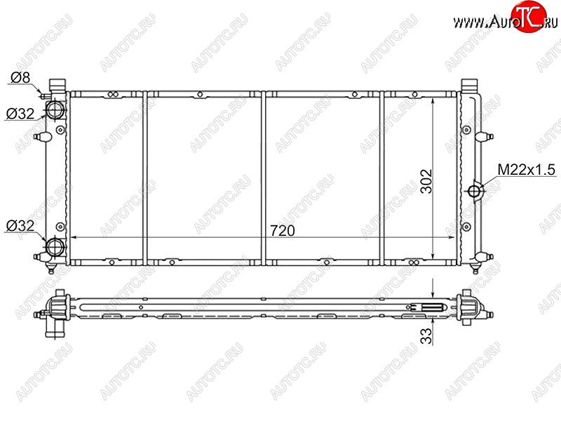 5 599 р. Радиатор охлаждающей жидкости SAT  Volkswagen Caravelle  T4 - Transporter  T4  с доставкой в г. Краснодар