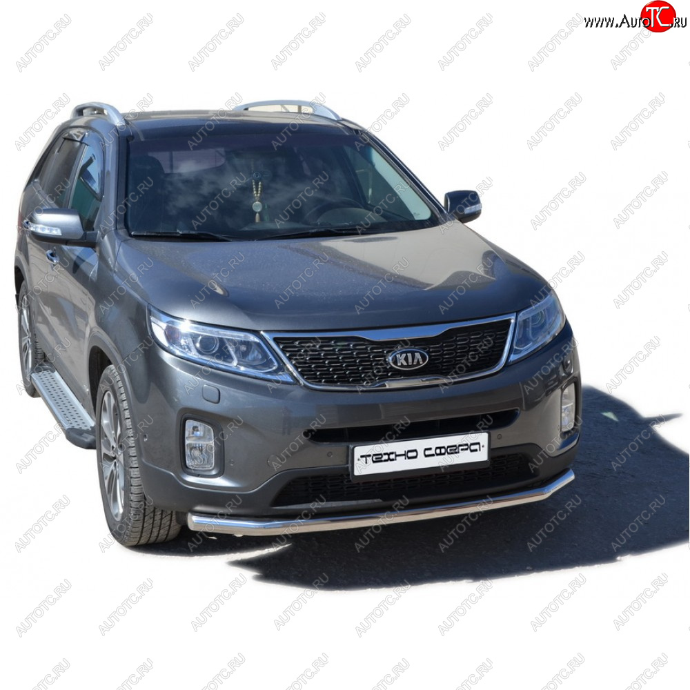 27 799 р. Пороги бумер алюминиевые с резинкой, Техно Сфера KIA Sorento MQ4 (2020-2022) (Черный глянец)  с доставкой в г. Краснодар