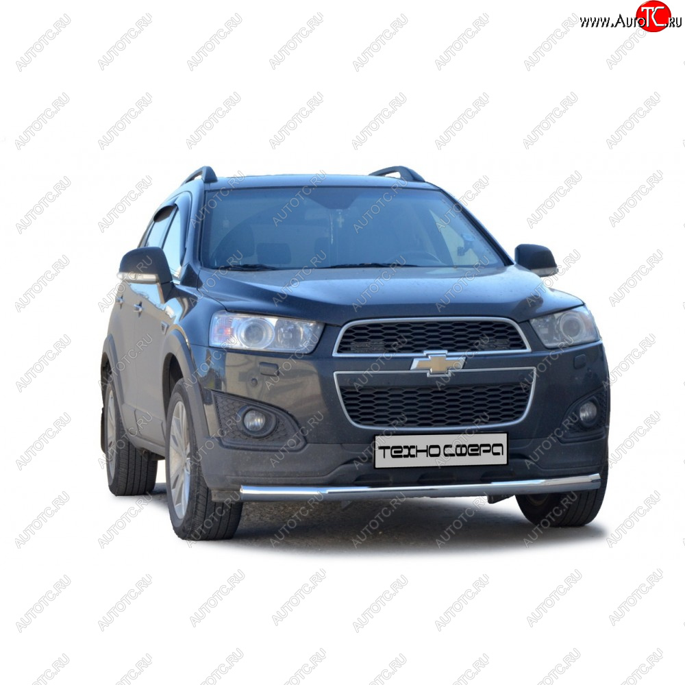 28 899 р. Защита переда труба нержавейка d63.5, Техно Сфера  Chevrolet Captiva ( CN202S) (2006-2025)  дорестайлинг, 1-ый рестайлинг, 2-ой рестайлинг,  дорестайлинг, дорестайлинг (Нержавейка)  с доставкой в г. Краснодар