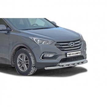 Защита переда труба двойная крашенная d63,5, Техно Сфера Hyundai (Хюндаи) Santa Fe (Санта)  DM (2015-2019) DM рестайлинг