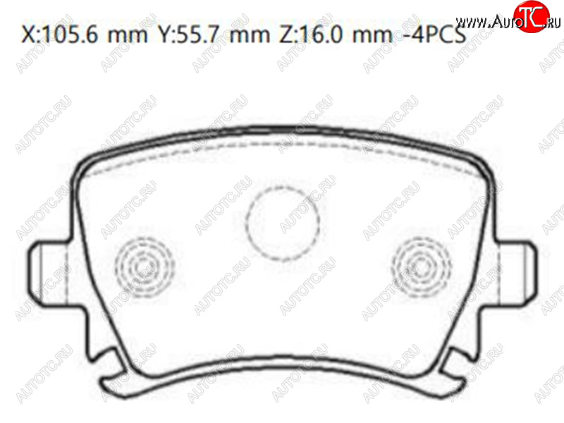 2 599 р. Колодки тормозные зад LH-RH SAT Skoda Octavia A5 рестайлинг универсал (2008-2013)  с доставкой в г. Краснодар