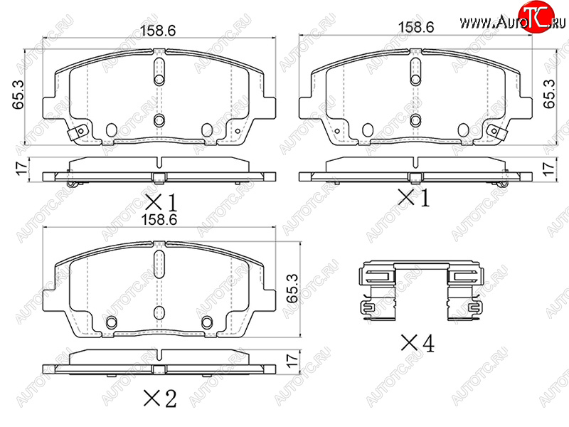 2 099 р. Колодки тормозные передние FR-FL SAT  KIA Sorento UM/Prime дорестайлинг (2014-2018)  с доставкой в г. Краснодар