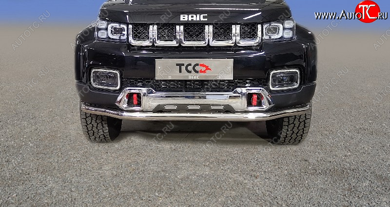 26 449 р. Защита переднего бампера нижняя d60,3 мм ТСС Тюнинг  BAIC BJ40 (2022-2025) (нержавейка)  с доставкой в г. Краснодар