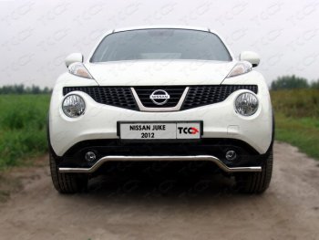 12 849 р. Защита переднего бампера кенгурин 42,4 мм ТСС Тюнинг Nissan Juke 1 YF15 дорестайлинг (2010-2014) (нержавейка)  с доставкой в г. Краснодар. Увеличить фотографию 1