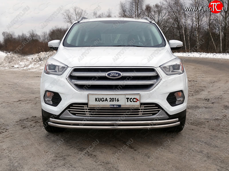 6 449 р. Рамка гос. номера ТСС Тюнинг Ford Kuga 2 рестайлинг (2016-2019) (нержавейка)  с доставкой в г. Краснодар