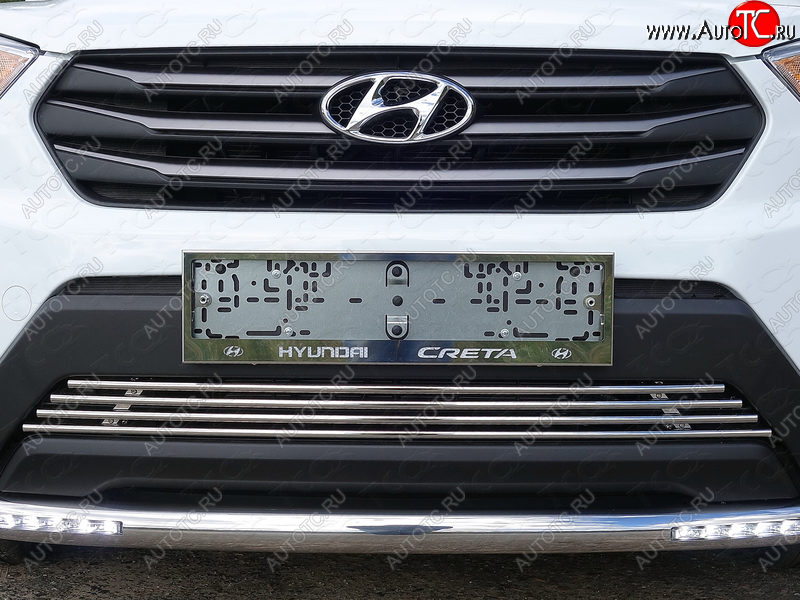 6 449 р. Рамка гос. номера ТСС Тюнинг Hyundai Creta GS дорестайлинг (2015-2019) (нержавейка)  с доставкой в г. Краснодар