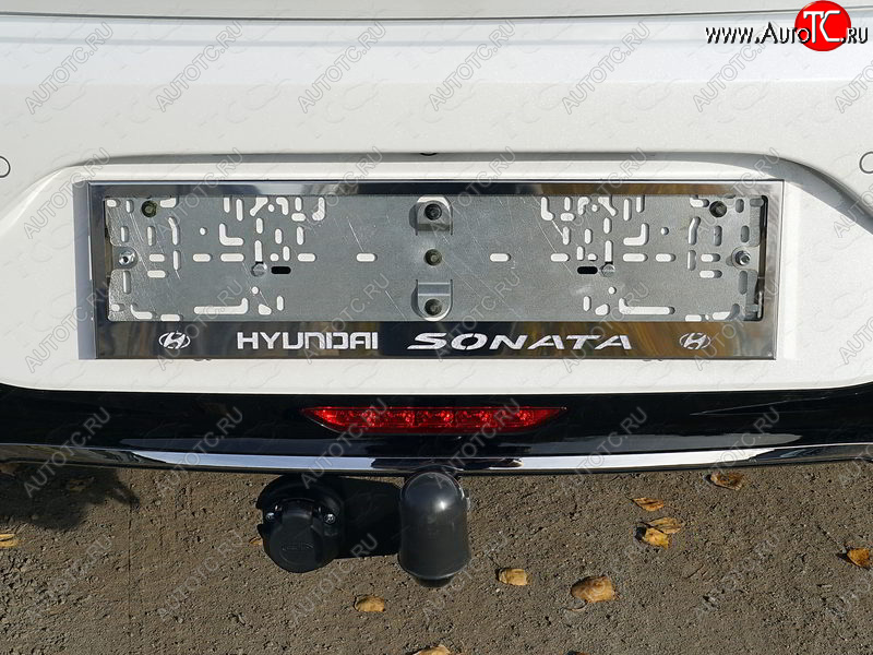 6 449 р. Рамка гос. номера ТСС Тюнинг  Hyundai Sonata  DN8 (2019-2022) (нержавейка)  с доставкой в г. Краснодар