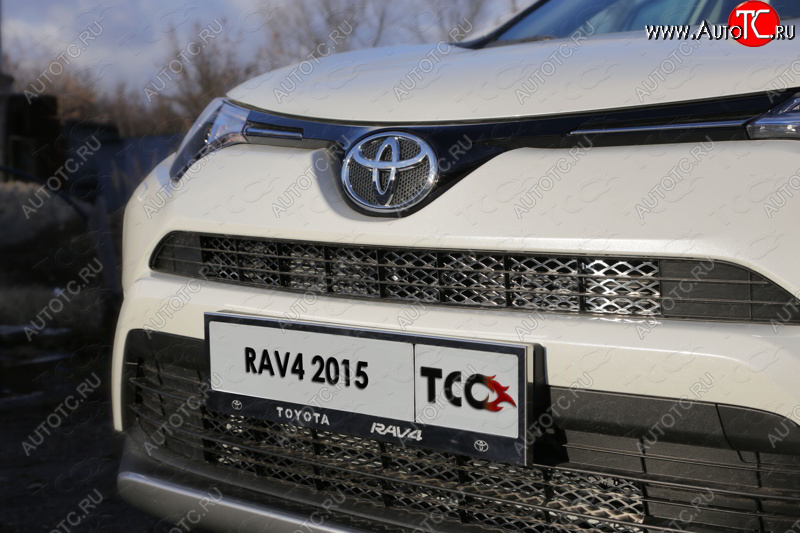 6 449 р. Рамка гос. номера ТСС Тюнинг  Toyota RAV4  XA40 (2015-2019) 5 дв. рестайлинг (нержавейка)  с доставкой в г. Краснодар