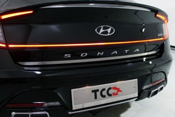 Накладка на крышку багажника ТСС Тюнинг Hyundai Sonata DN8 (2019-2022)  (Лист шлифованный)