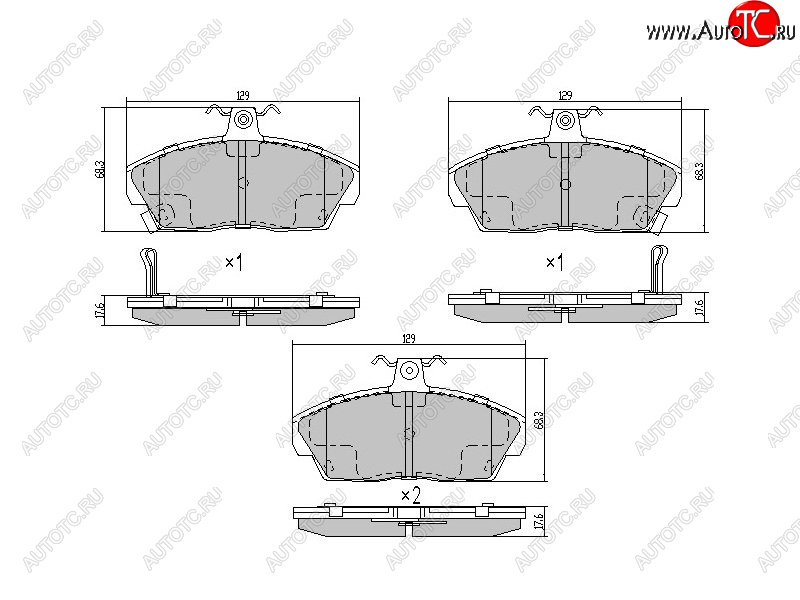 1 089 р. Колодки тормозные перед FL-FR SAT  Honda Civic  EJ,EK,EM (1995-2000) седан дорестайлинг, хэтчбэк 3 дв. дорестайлинг, седан рестайлинг, хэтчбэк 3 дв. рестайлинг  с доставкой в г. Краснодар