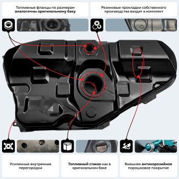 16 999 р. Топливный бак (антикоррозия) ORKA Toyota Corolla E120 хэтчбек 5 дв. дорестайлинг (2000-2004) (антикоррозия)  с доставкой в г. Краснодар. Увеличить фотографию 18